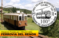 Un dispaccio postale per i 100 anni della Ferrovia del Renon