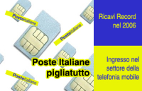 Poste: ricavi record nel 2006 e ingresso nella telefonia mobile