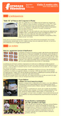 La newsletter di Cronaca Filatelica: da oggi via e-mail