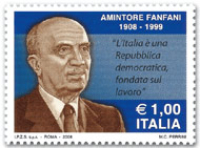 Il primo articolo della Costituzione per Amintore Fanfani