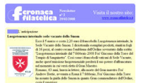 Newsletter CF n.2: news filateliche e anticipazioni su Milanofil 2008