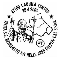 Domani il Papa in visita all'Aquila. Annullo speciale di Poste Italiane