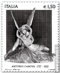 "Amore e Psiche" nei francobolli per il 250° anniversario del Canova