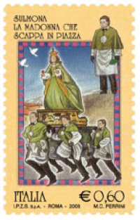 La Madonna che scappa in Piazza: torna il folclore nei francobolli