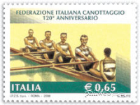 Dal Rowing Club alla Federazione: 120 anni di canottaggio in un francobollo