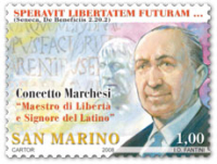Concetto Marchesi: da San Marino un francobollo per il Signore del latino