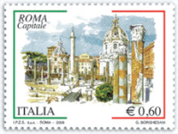 Torna Roma Capitale: sul francobollo i Fori Imperiali