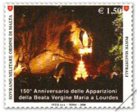 Lourdes: due i francobolli SMOM per il 150° delle prime apparizioni della Madonna