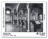 In francobollo la Biblioteca Malatestiana di Cesena