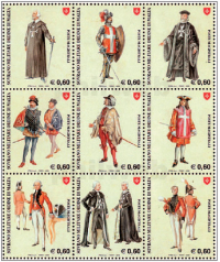 Costumi e uniformi dei Cavalieri di Malta: sette secoli di storia in nove francobolli