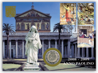 Dedicata all'Anno Paolino la busta filatelico-numismatica del Vaticano