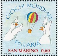Giochi Mondiali dell'Aria: da San Marino quattro francobolli