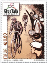 Giro d'Italia: il francobollo del centenario. Ma senza il "rosa"