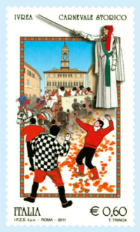 Carnevale di Ivrea: il francobollo arriva di domenica