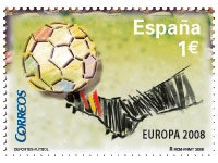 Uefa 2008: tutta la nazionale nel francobollo-foglietto spagnolo